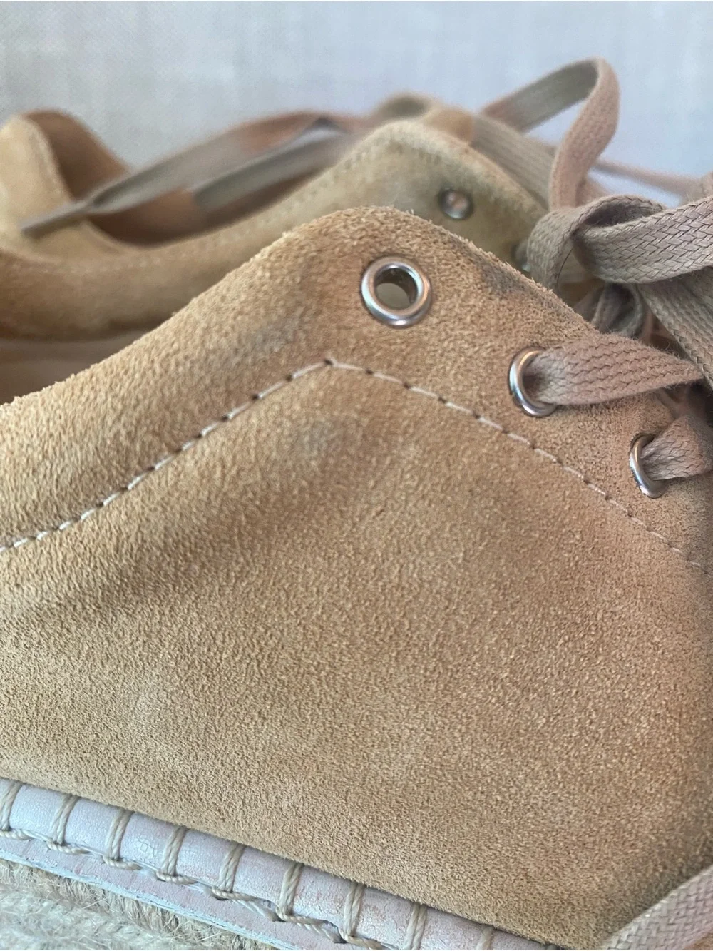 Rag & Bone Kent Platform Espadrille Suede Sneakers Dune Women's Sz 38  US 8